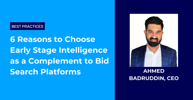 Citylitics - Ahmed Badruddin - 6 Reasons to Choose Early Stage Intelligence as a Complement to Bid Search Platforms Banner - ConstructConnect, Dodge Data, GovWin, GovSpend, Curate Solutions, ontopical, ZoomInfo